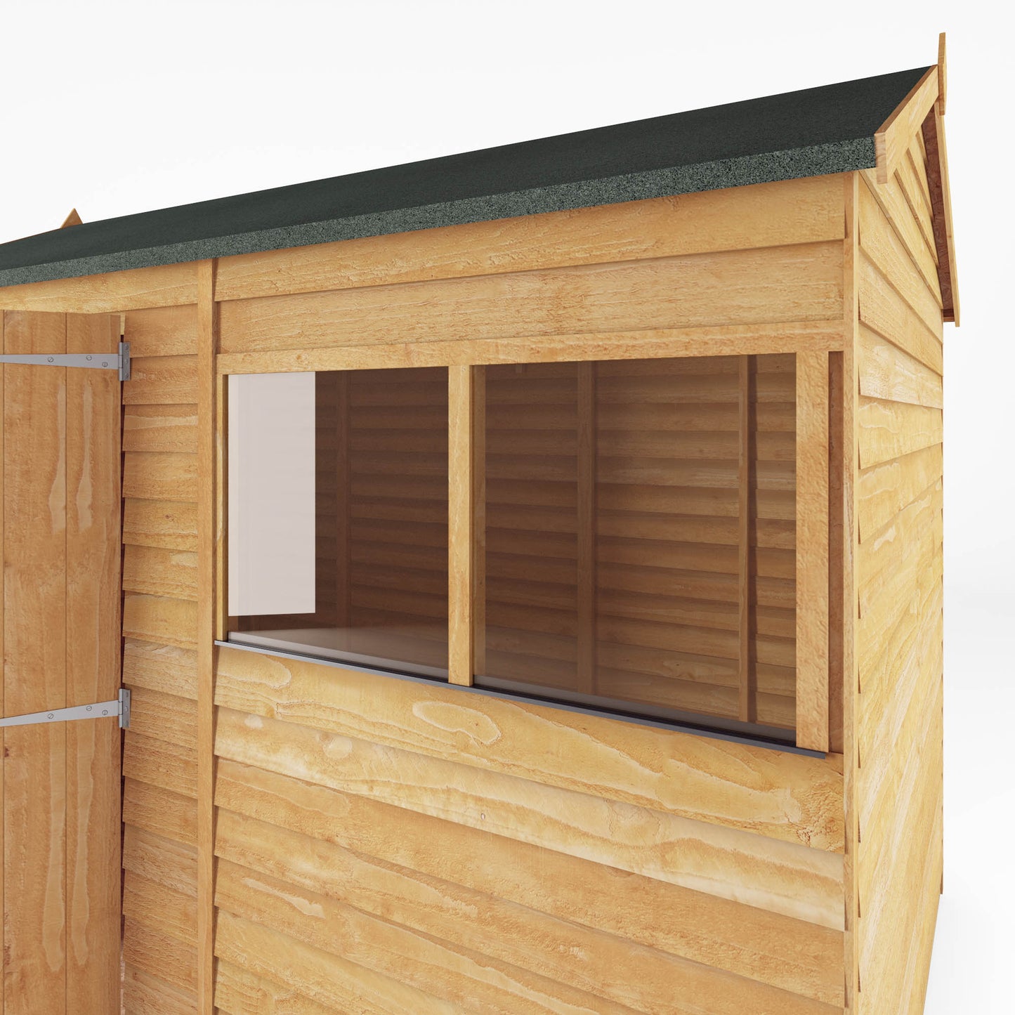 10 x 6 Overlap Single Door Reverse Apex Wooden Shed