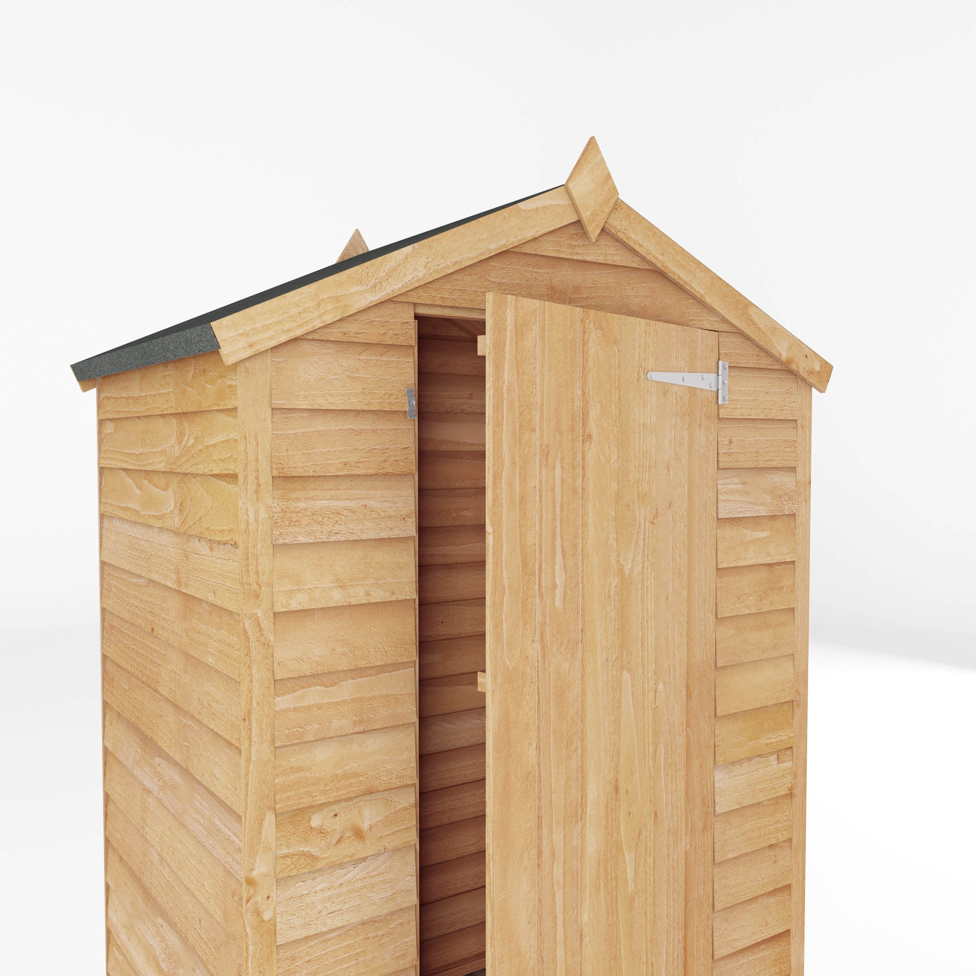 Refurbished 4 x 3 Overlap Single Door Apex Wooden Garden Shed