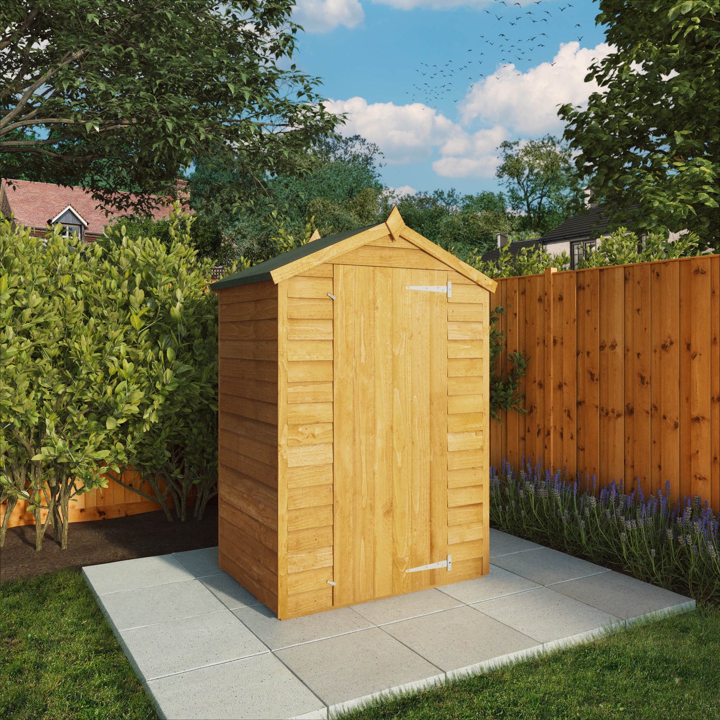 4 x 3 Overlap Single Door Apex Wooden Garden Shed