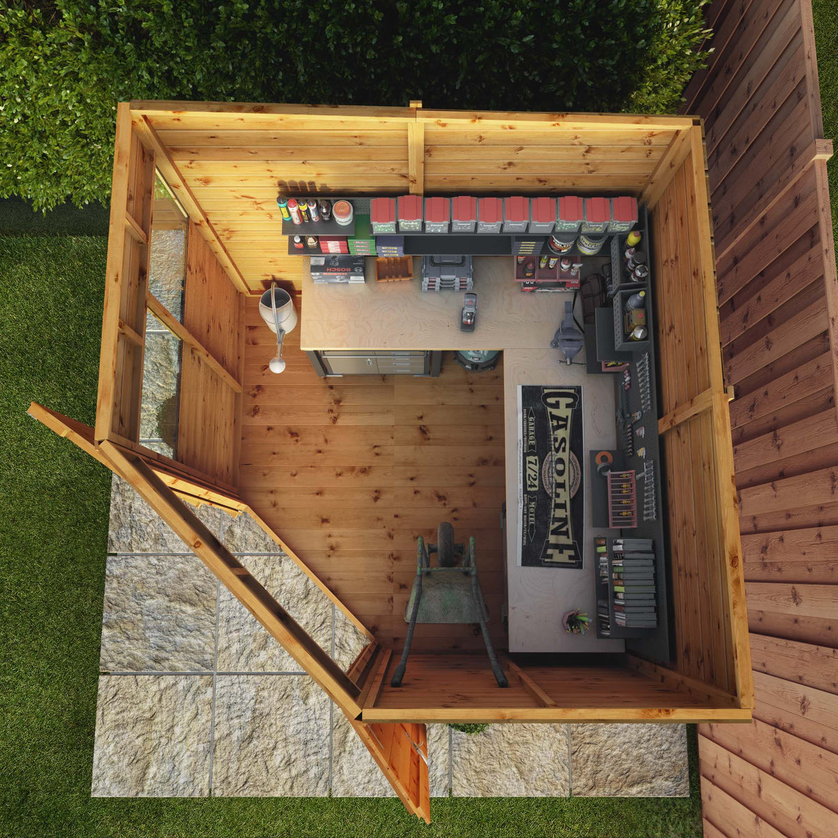 Refurbished Driftwood 7 x 7 Shiplap Corner Shed