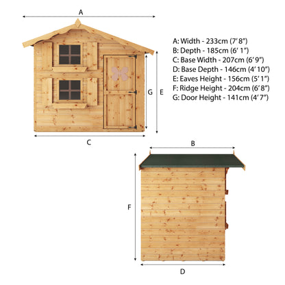 7 x 5 Snowdrop Wooden Playhouse with Loft
