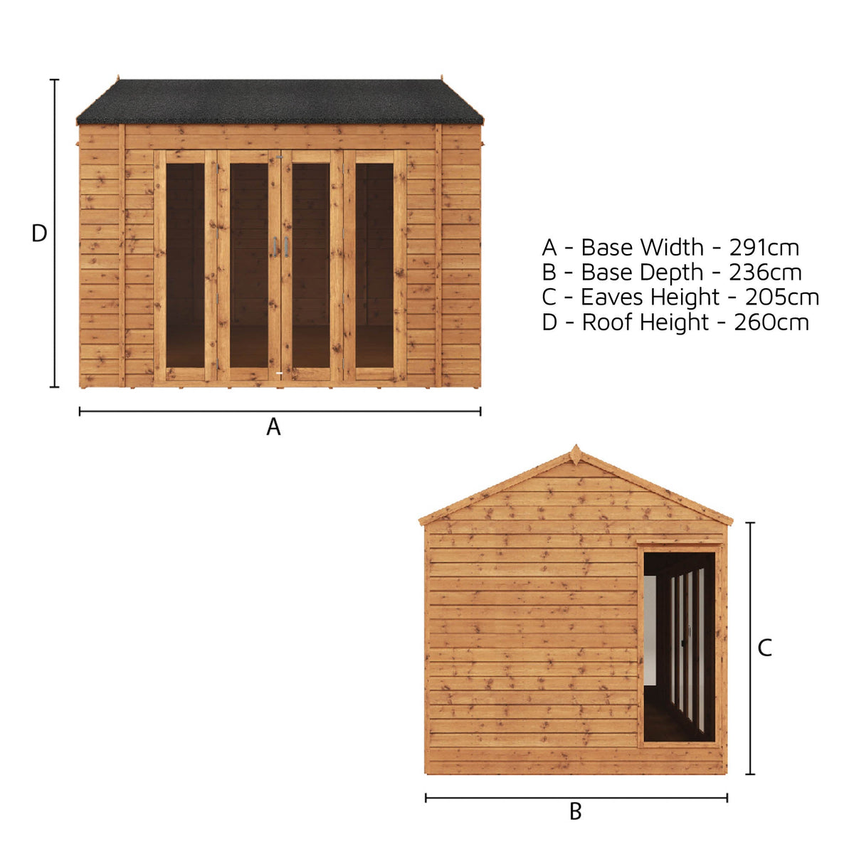 Refurbished 10 x 8 Vermont Wooden Summerhouse