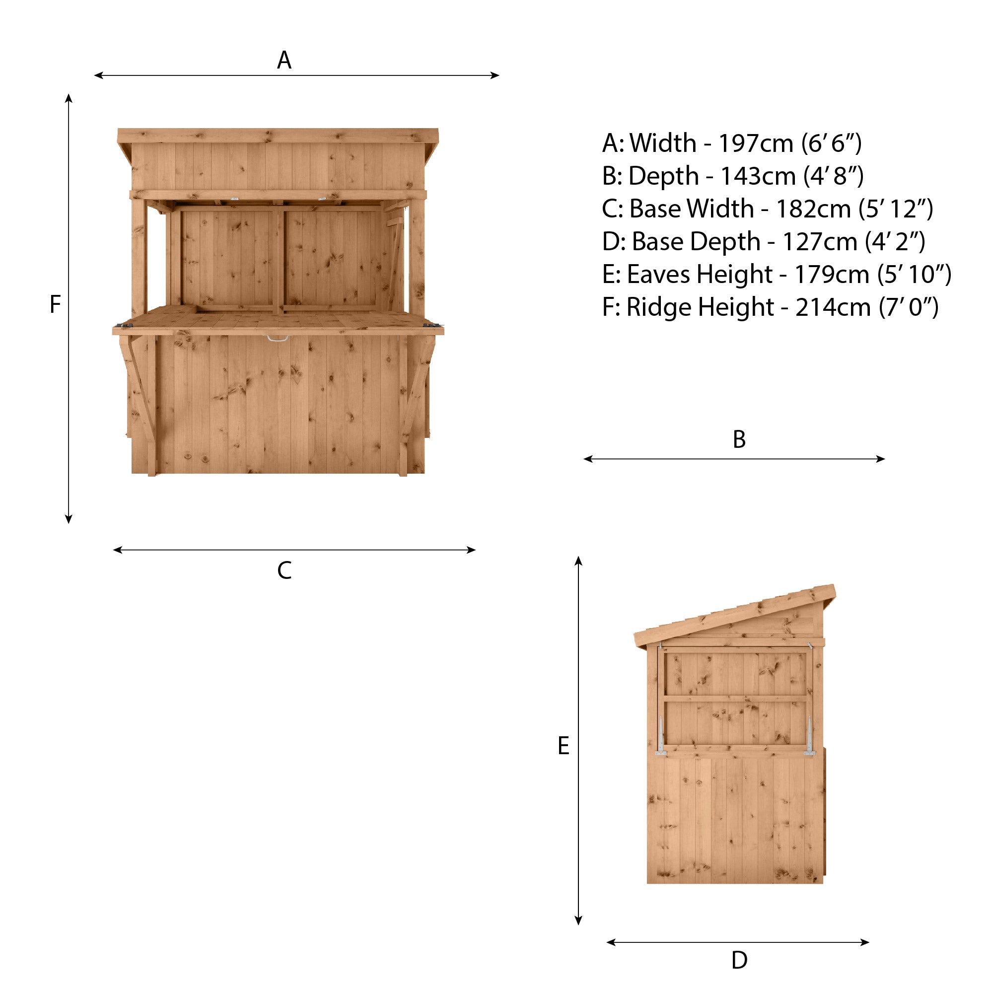 6 x 4 Premium Pressure Treated Garden Bar + Shutter Pack