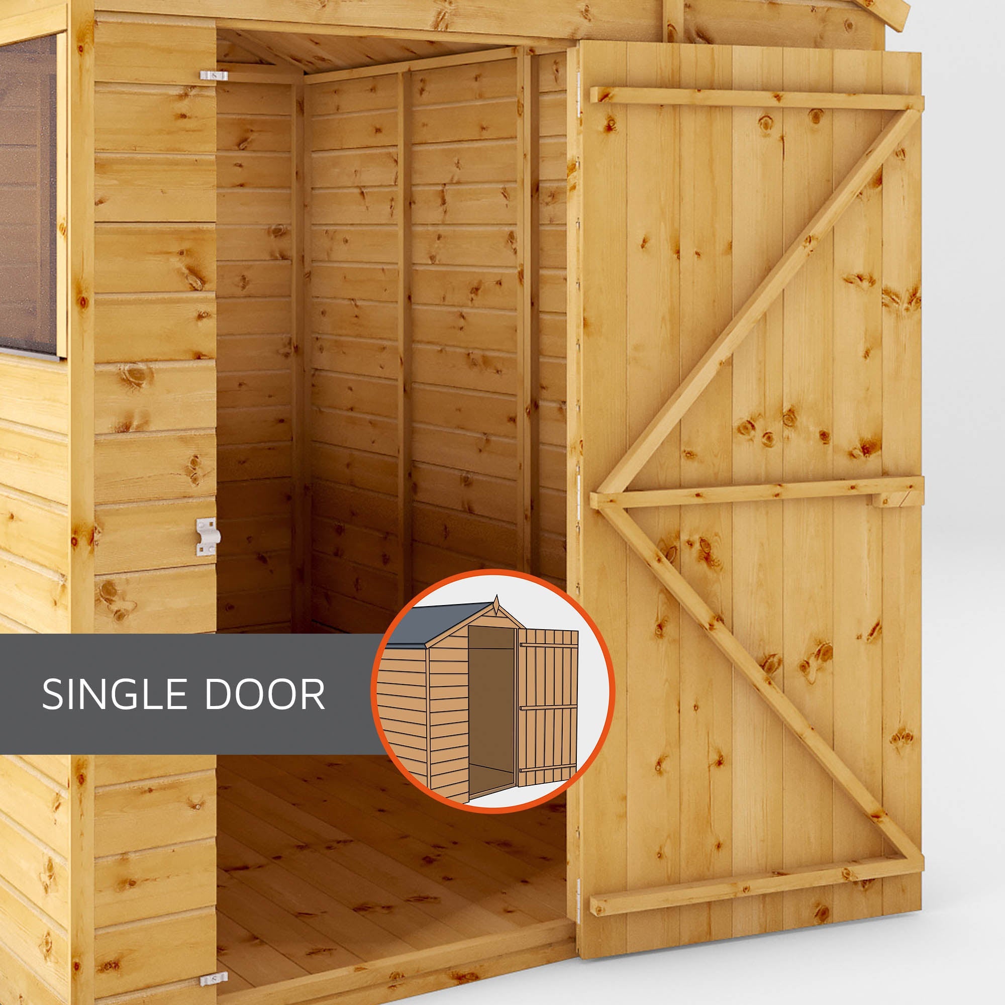 Refurbished 4 x 3 Overlap Single Door Apex Wooden Garden Shed