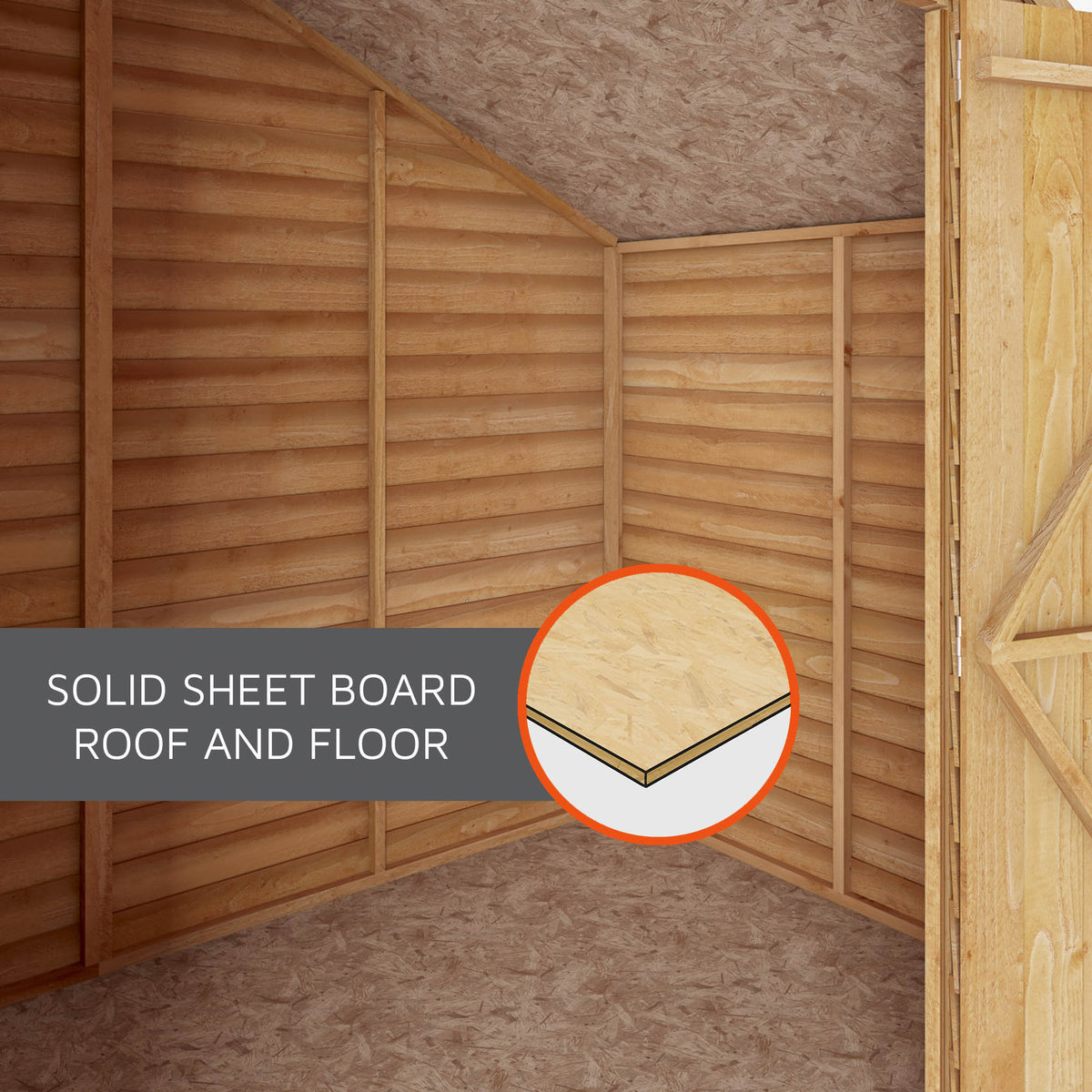 Refurbished Pressure Treated 10 x 6 Value Overlap Double Door Apex Windowless Wooden Shed