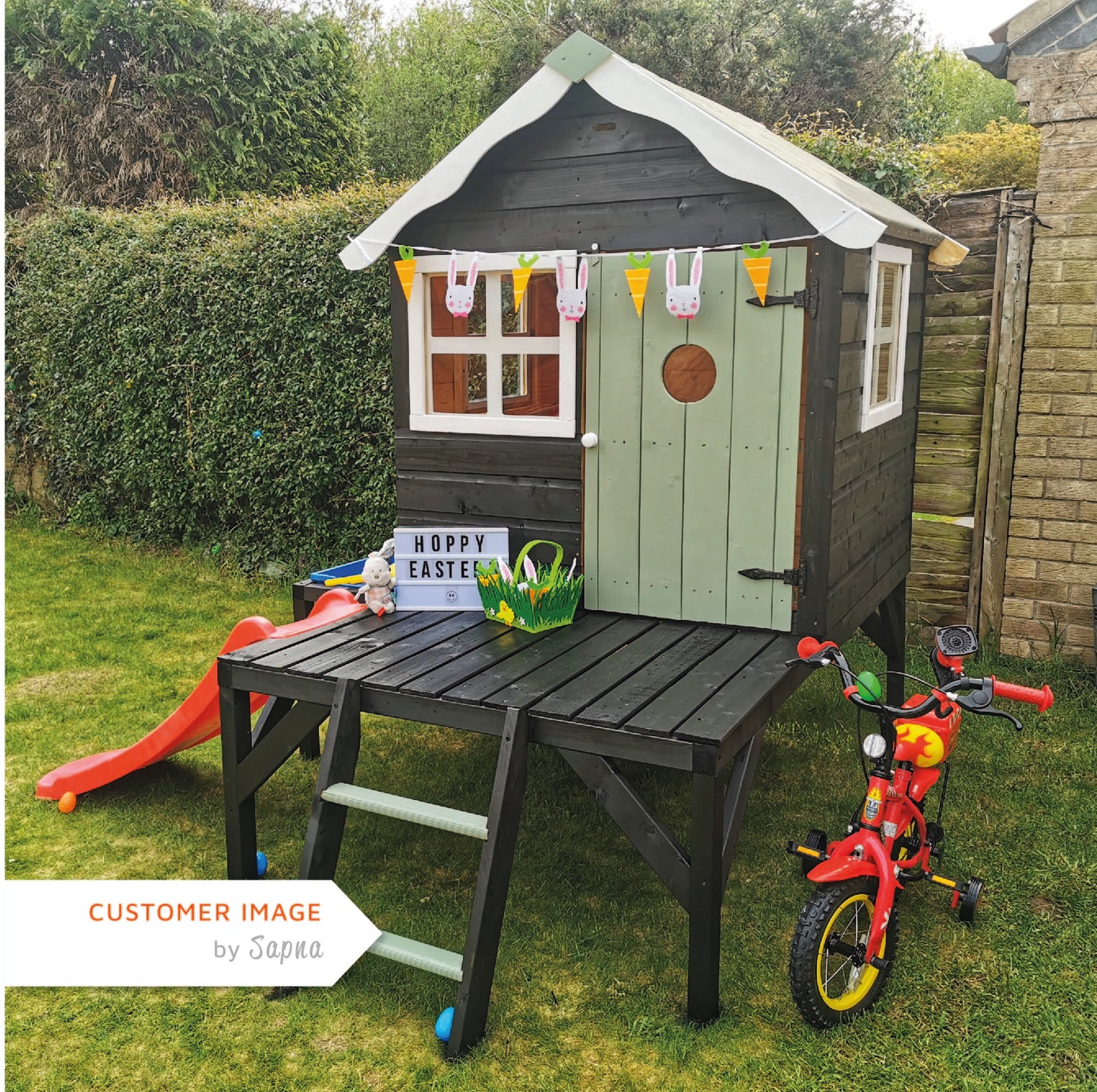 Snug Tower Wooden Playhouse with Slide