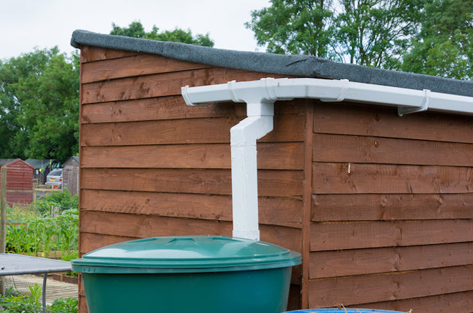 Guttering around shed 