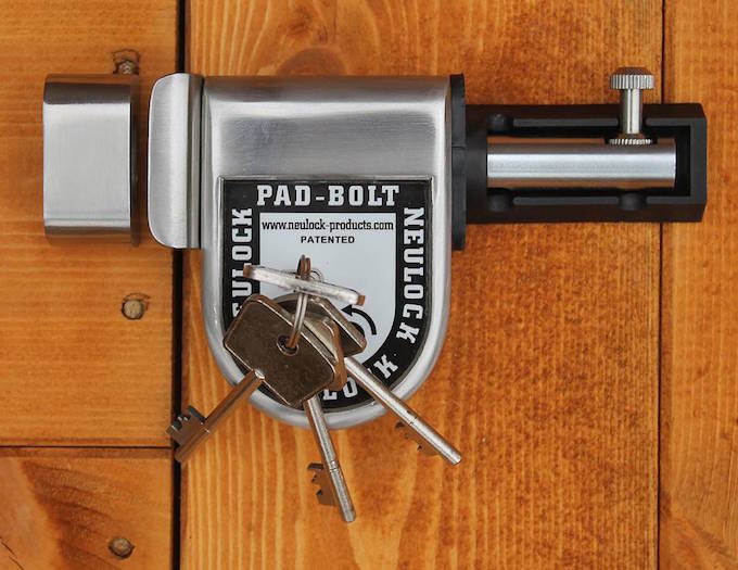 a strong pad bolt will help to secure a garden shed