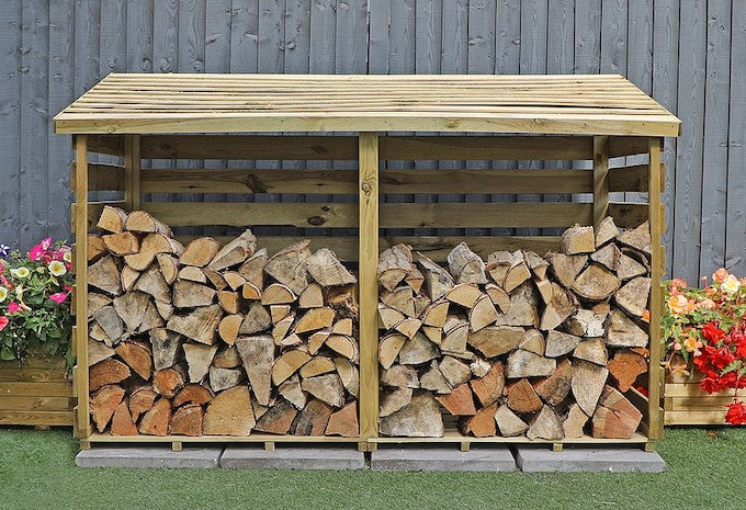 Waltons 6 x 3 Pressure Treated Wooden Double Log Store Waltons 6 x 3 Pressure Treated Wooden Double Log Store