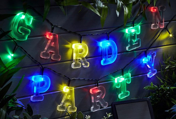 64-piece solar LED alphabet string lights from Waltons - available to buy now 64-piece solar LED alphabet string lights from Waltons - available to buy now