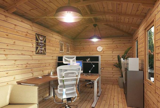 Interior of a Waltons Hemlock Left Sided Corner Log Cabin Interior of a Waltons Hemlock Left Sided Corner Log Cabin