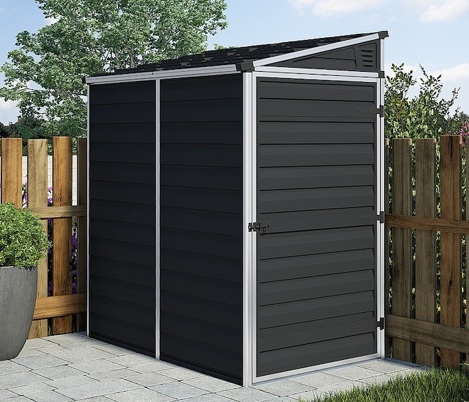 Waltons Palram 4x6 Midnight Grey Skylight Pent Plastic Shed Waltons Palram 4x6 Midnight Grey Skylight Pent Plastic Shed