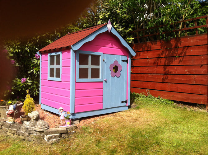 pink playhouse wooden