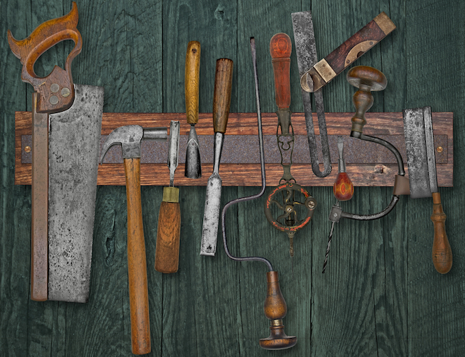 A magnetic tool holder wall A magnetic tool holder wall