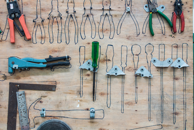A classic tool wall A classic tool wall