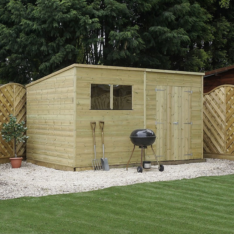 14 x 8 pressure treated tongue and groove pent shed