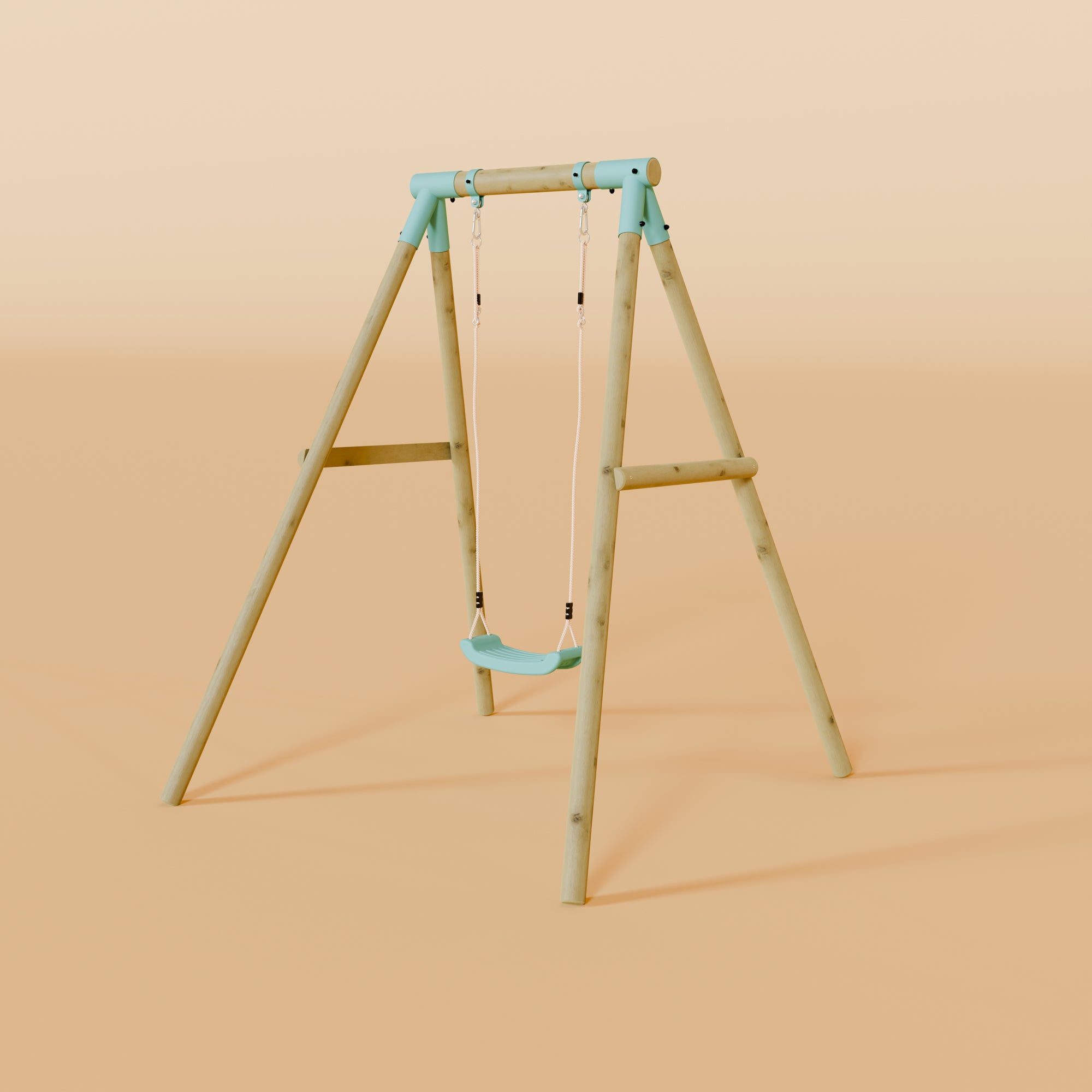 Single Wooden Swing - Evergreen