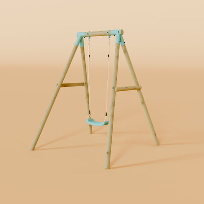Single Wooden Swing - Evergreen