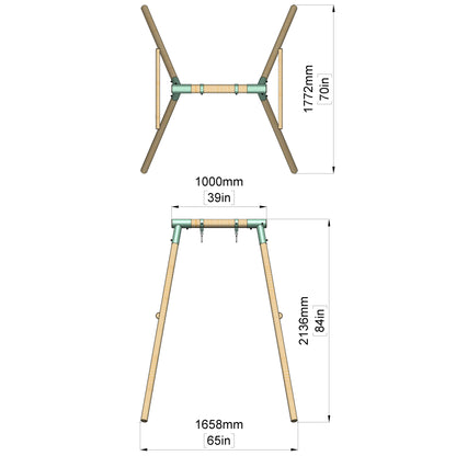 Single Wooden Swing - Evergreen
