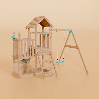 Climbing Frame With Step Up & Single Swing - Shadowfern Glade I