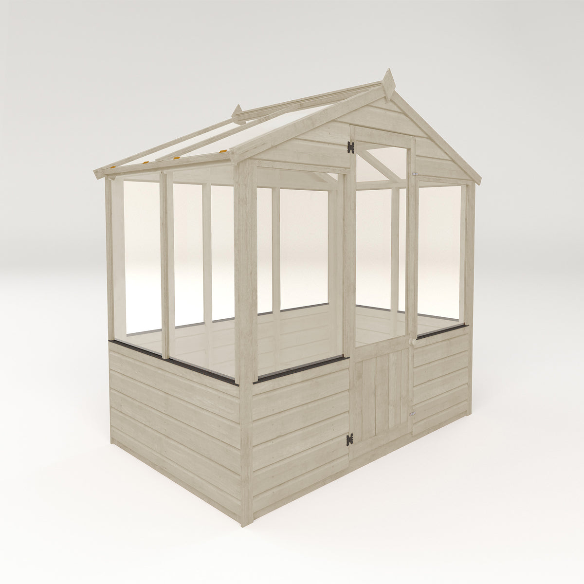 Refurbished Driftwood 6 x 4 Evesham Wooden Greenhouse