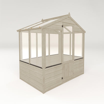 Refurbished Driftwood 6 x 4 Evesham Wooden Greenhouse