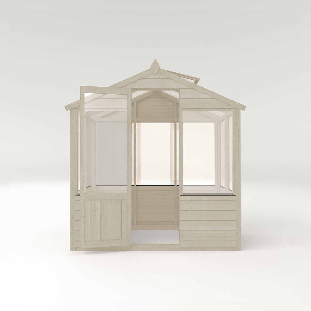 Refurbished Driftwood 6 x 4 Evesham Wooden Greenhouse