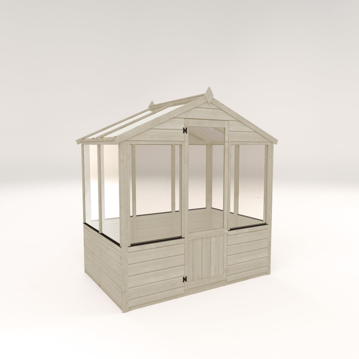 Refurbished Driftwood 6 x 4 Evesham Wooden Greenhouse