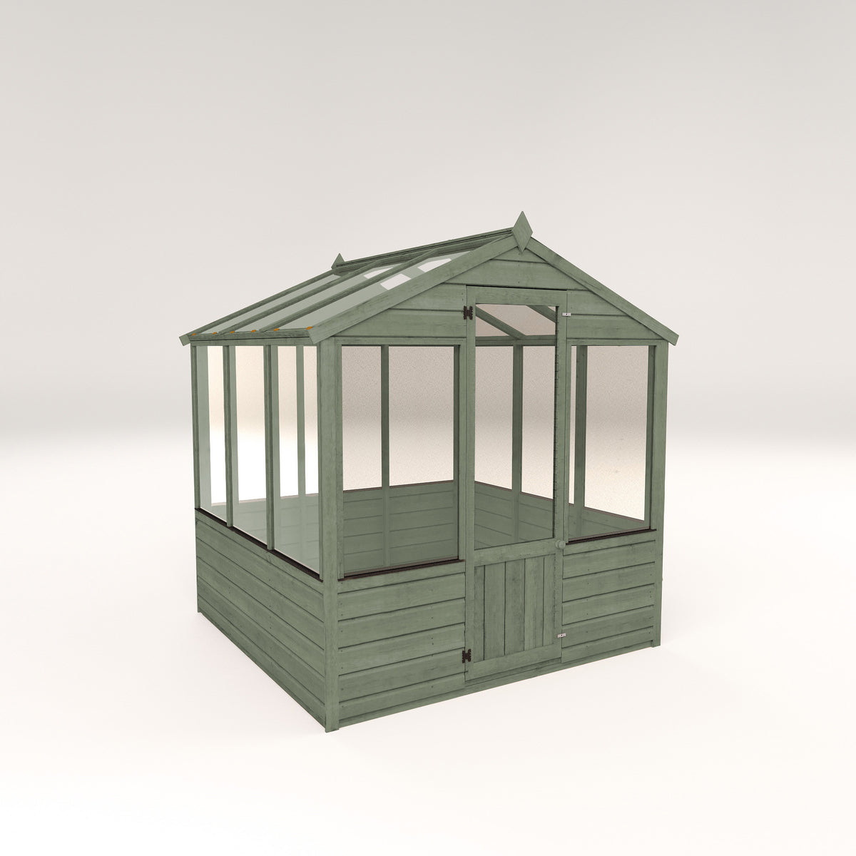 Refurbished Castle Green 6 x 6 Evesham Wooden Greenhouse