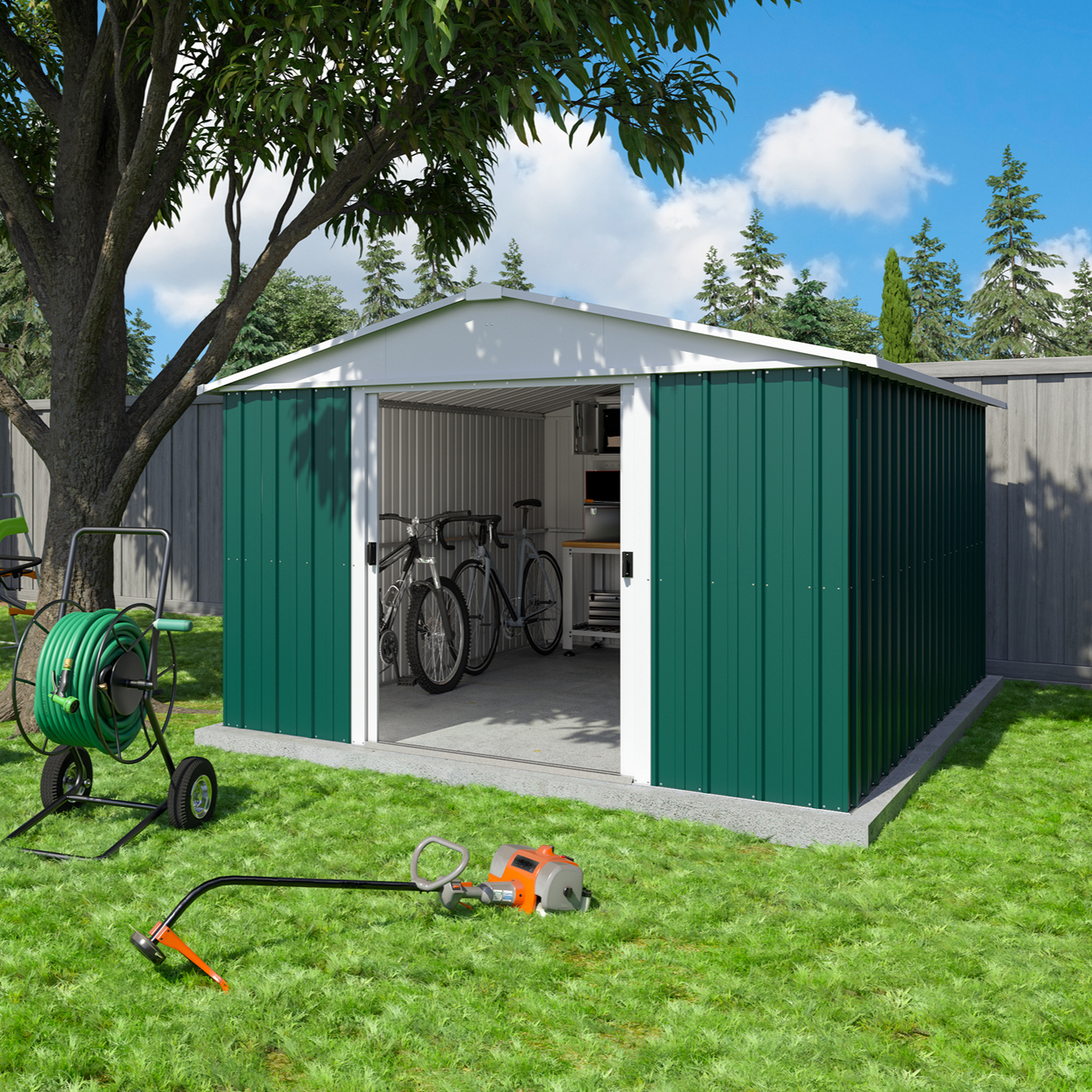 Yardmaster 'Emerald' 10' x 13' Green Metal Shed