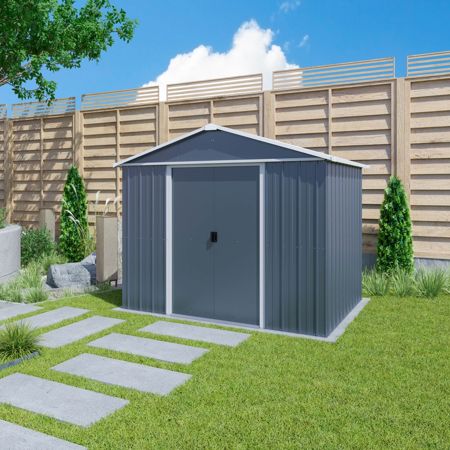 Yardmaster 'Castleton' 10 x 8 Anthracite Metal Shed