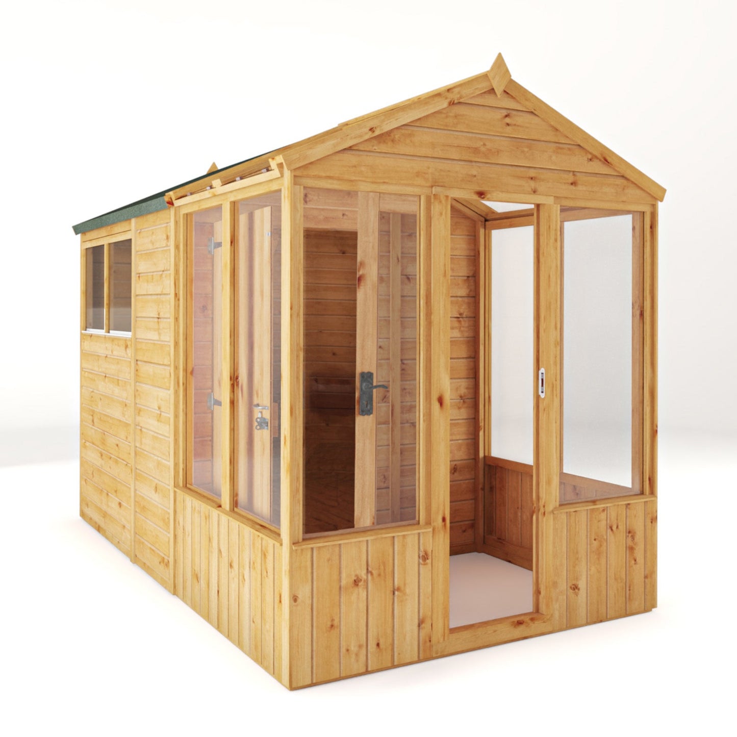 10 x 6 Woodsman Styrene Combi Greenhouse with Shed