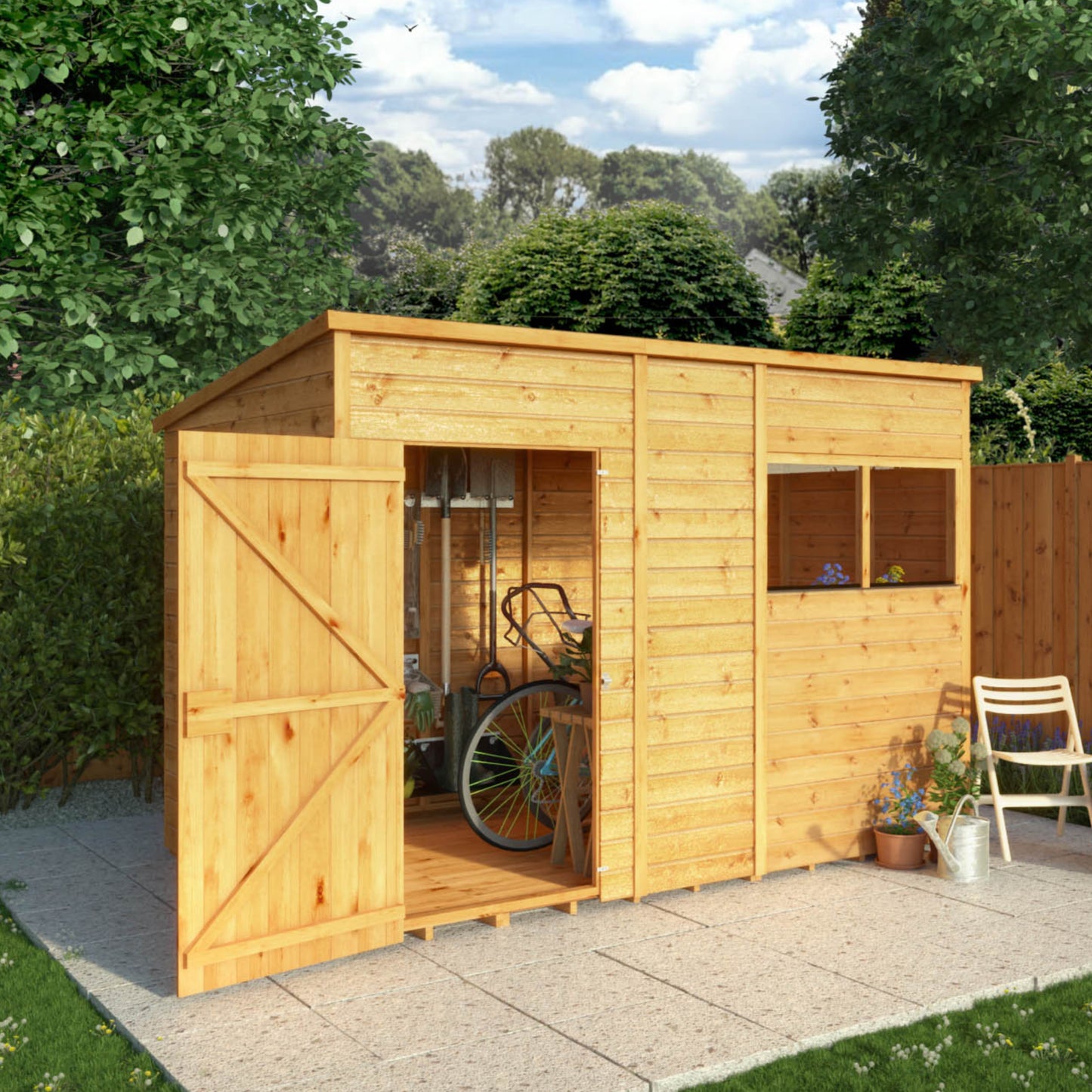 10 x 6 Woodsman Shiplap Pent Wooden Shed