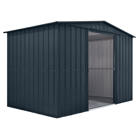 Globel 10 x 6 Grey Apex Metal Shed