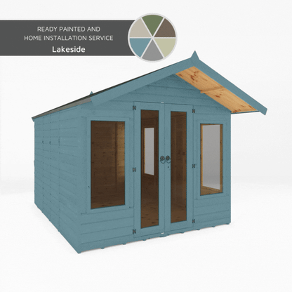 A gif of a summerhouse painted in a variety of colours