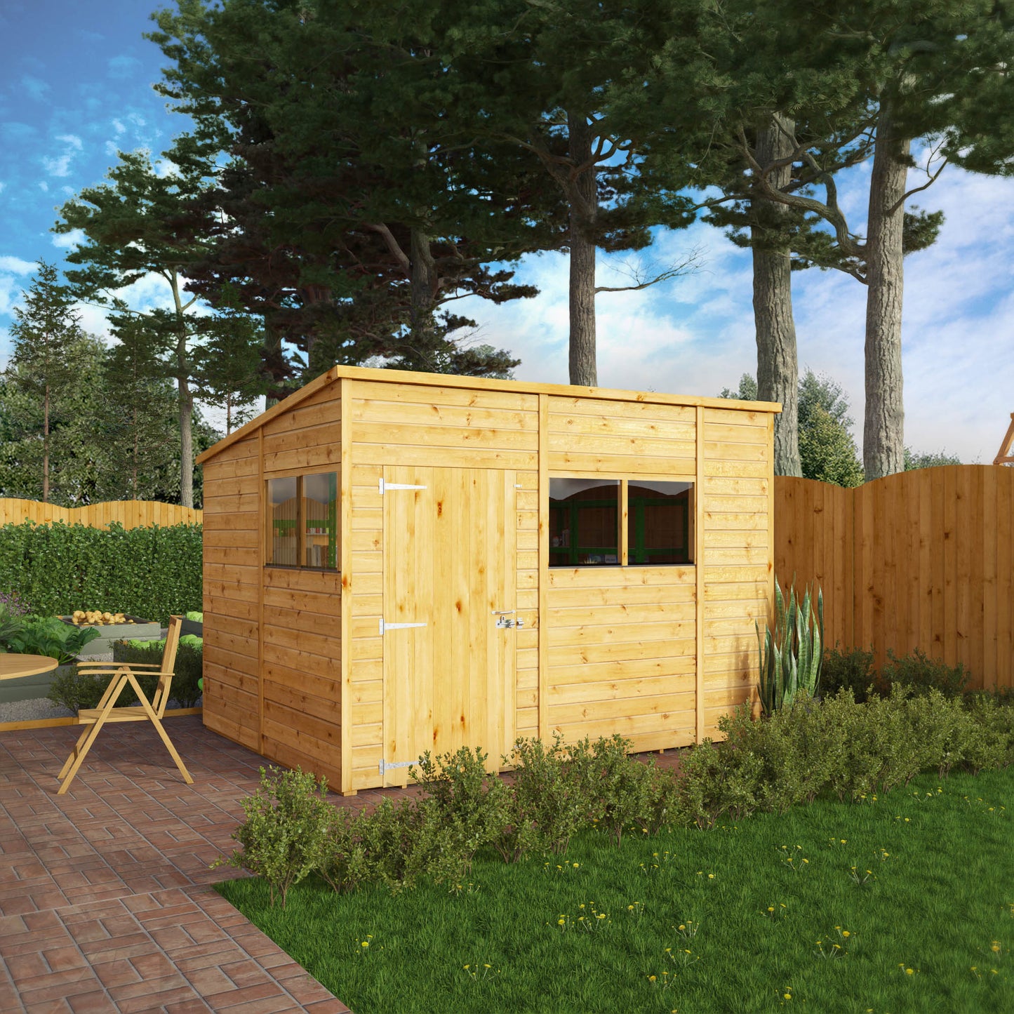 10 x 8 Woodsman Shiplap Pent Wooden Shed