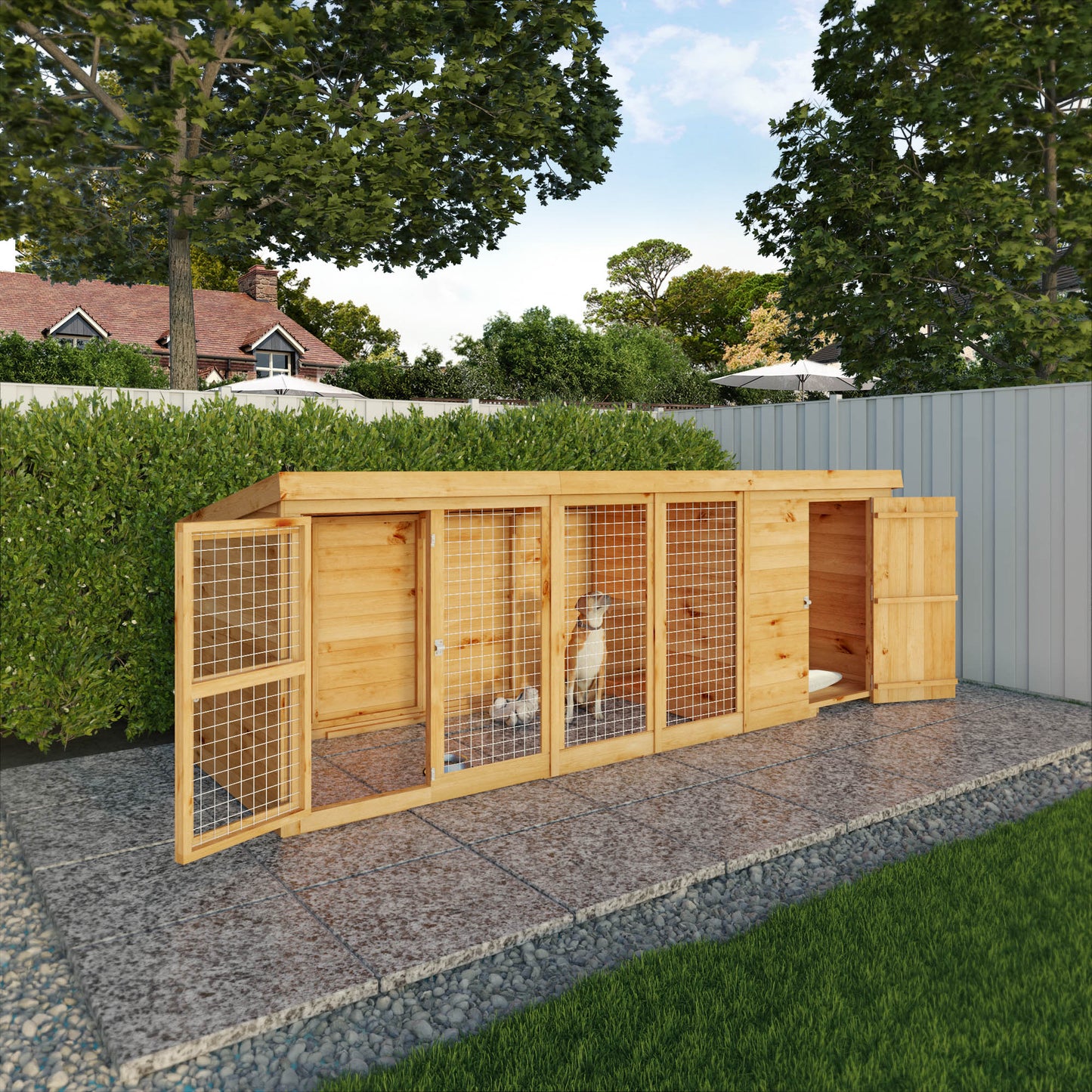 12 x 4 Berkshire Dog Run & Kennel