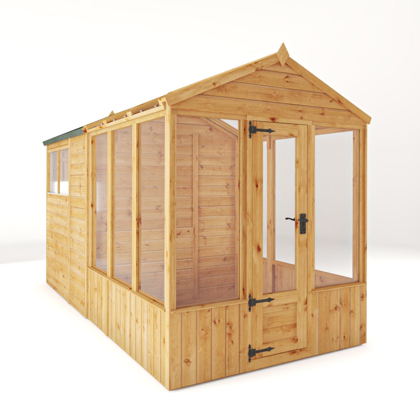 12 x 6 Woodsman Glass Combi Greenhouse with Shed