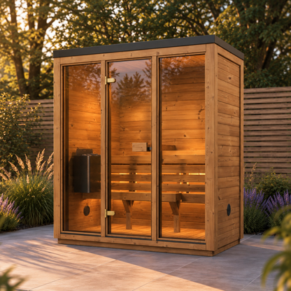 Novi Rose Premium Cube Outdoor Sauna - 3 Person