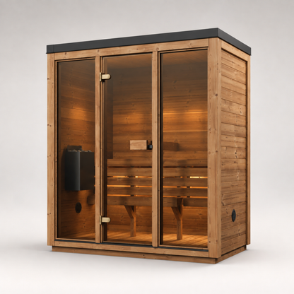 Novi Rose Premium Cube Outdoor Sauna - 3 Person