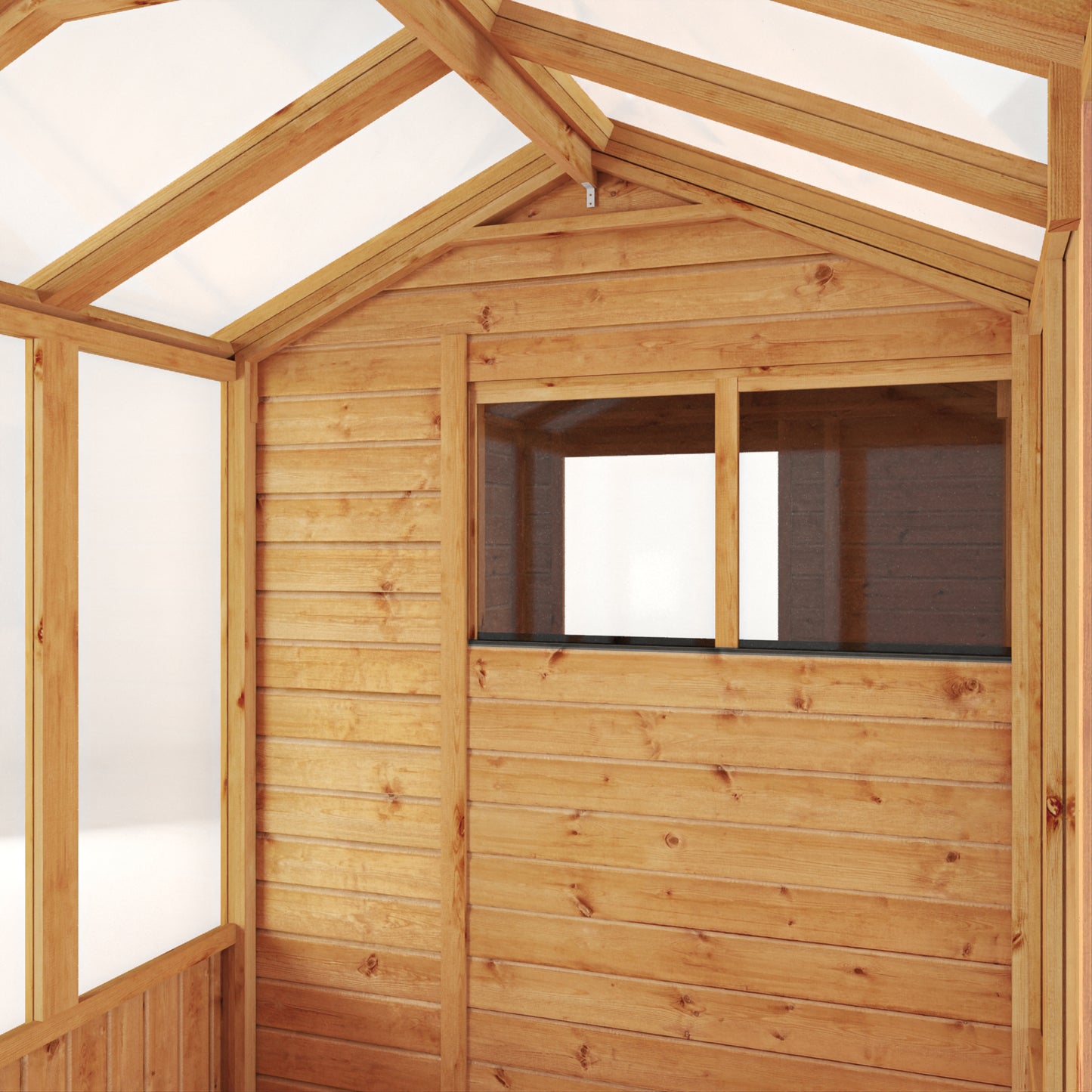 14 x 6 Woodsman Glass Combi Greenhouse with Shed