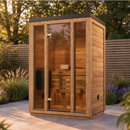Novi Rose Premium Cube Outdoor Sauna - 2 Person