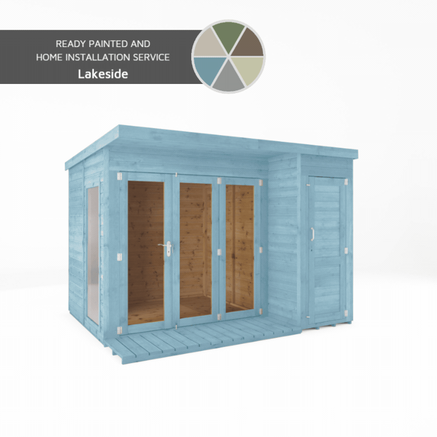 A gif of a summerhouse painted in a variety of colours