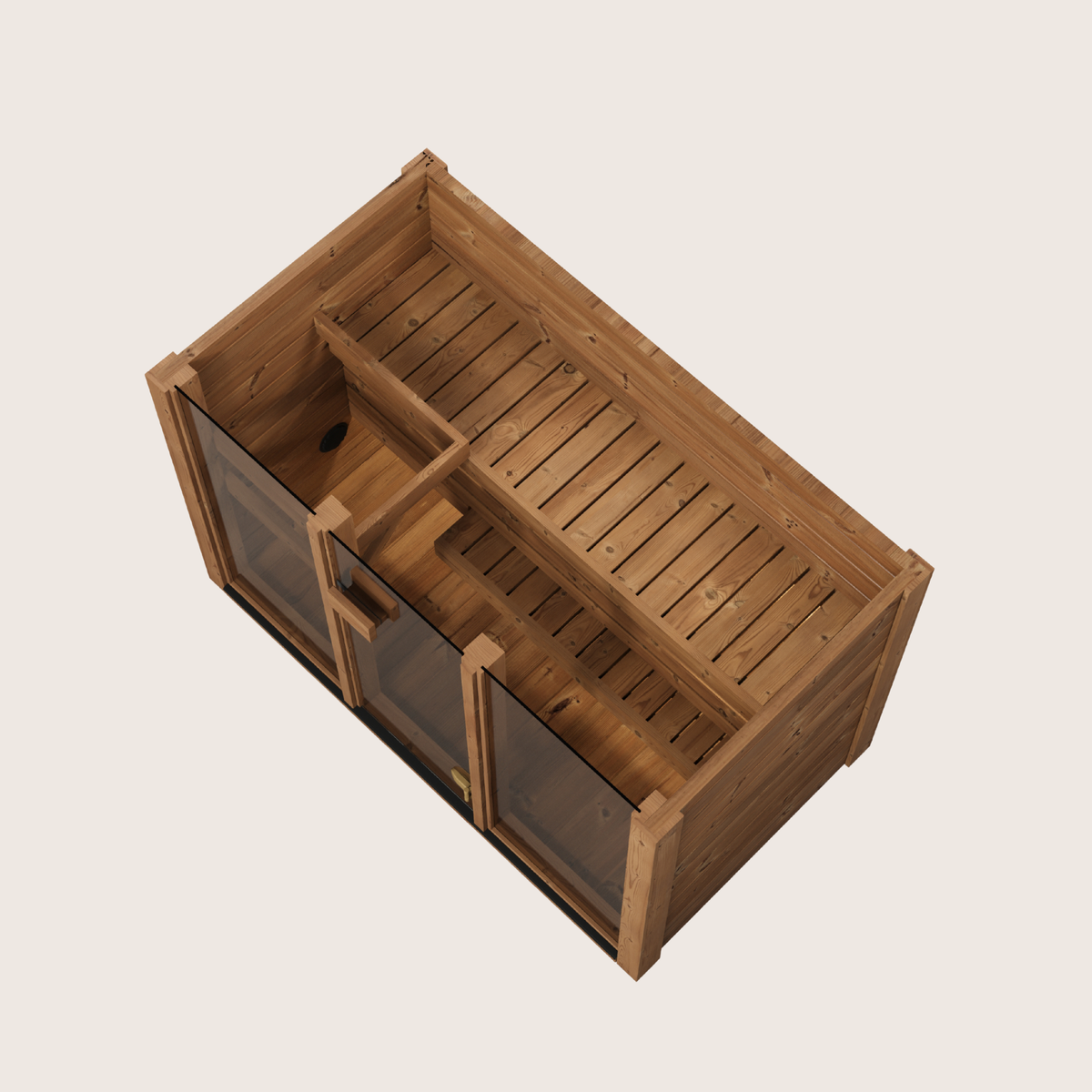 Novi Rose Premium Cube Outdoor Sauna - 3 Person