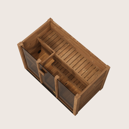 Novi Rose Premium Cube Outdoor Sauna - 3 Person