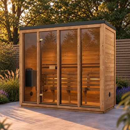 Novi Rose Premium Cube Outdoor Sauna - 4 Person
