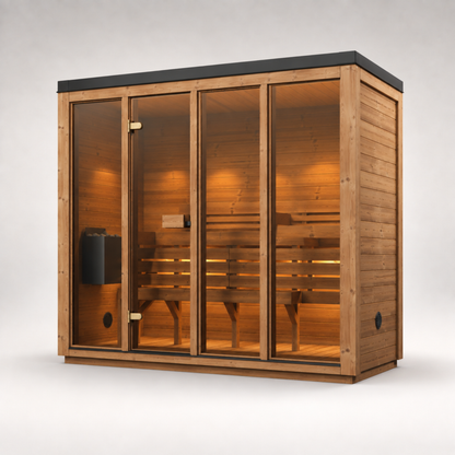 Novi Rose Premium Cube Outdoor Sauna - 4 Person
