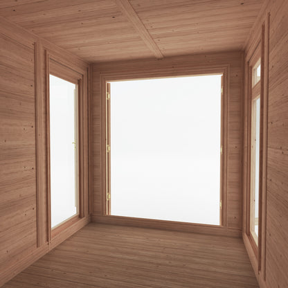 from the inside looking out of a 2m x 3m garden room