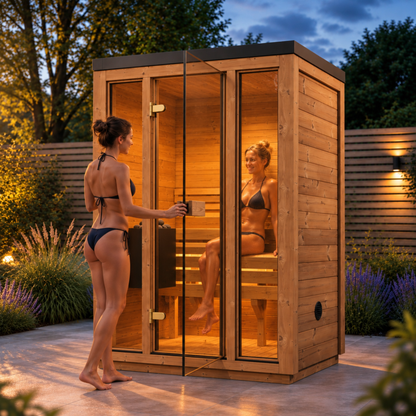 Novi Rose Premium Cube Outdoor Sauna - 2 Person