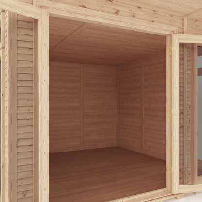 A closer look at the inside of a 3m x 3m garden room